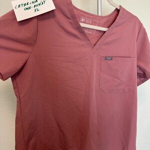 FIGS scrubs set: Catarina One-Pocket top & Yoga waistband Yola Pants- Mauve